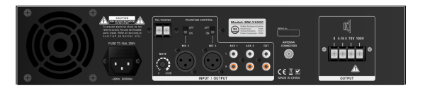 Amplificador Megafonía BW-3180C - Imagen 2